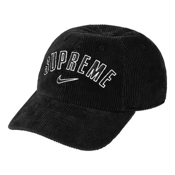 Бейсболка x nike arc corduroy 6-panel cap 'black white' Supreme, черный