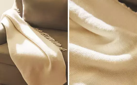 Белье плед Zara Home, экрю