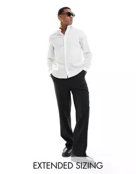 Белая элегантная льняная рубашка ASOS DESIGN