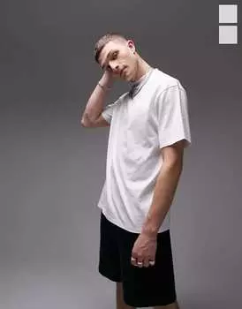 Белая футболка оверсайз из 2 пар Topman