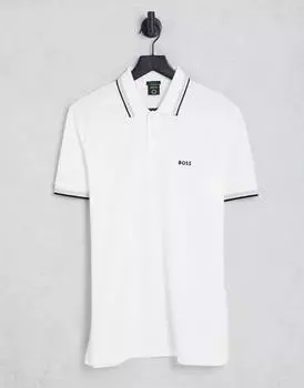 Белая футболка-поло с отделкой BOSS Athleisure Paddy