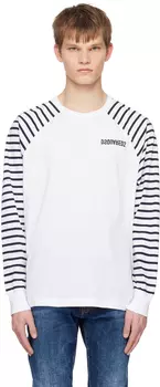 Белая футболка с длинным рукавом Surfer Gang Rave Dsquared2