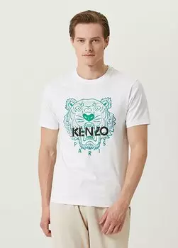 Белая футболка с круглым вырезом tiger Kenzo