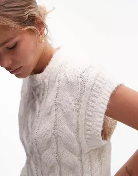 Белая футболка с круглым вырезом Topshop
