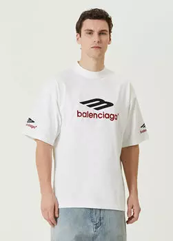 Белая футболка с логотипом 3b icon Balenciaga