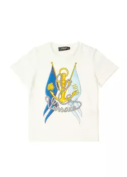 Белая футболка с логотипом для мальчика Versace