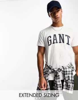 Белая футболка с логотипом GANT Collegiate