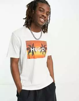 Белая футболка с логотипом HUGO Dulive Vennice Hugo Red