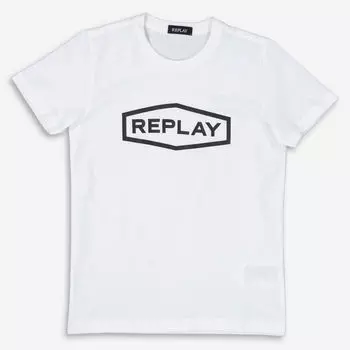 Белая футболка с логотипом Replay