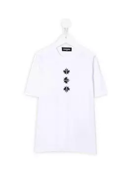 Белая футболка с логотипом спереди Dsquared