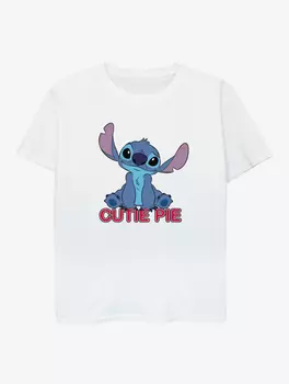 Белая футболка с принтом для детей NW2 Lilo & Stitch Cutie Pie Kids George., белый