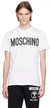 Белая футболка с принтом Moschino