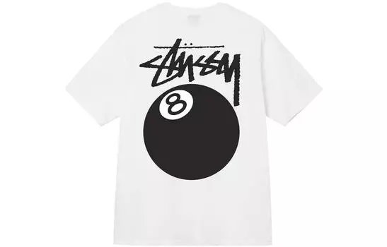 Белая футболка Stussy 8 Ball, Желтый