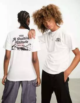 Белая футболка Vans Positive Attitude с принтом на спине