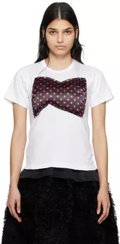 Белая футболка в горошек Comme des Garons Girl