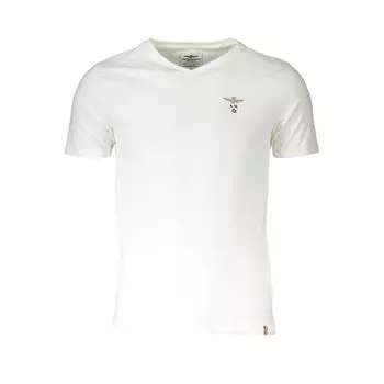 Белая хлопковая футболка Aeronautica Militare