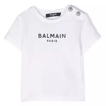 Белая хлопковая футболка Balmain Paris