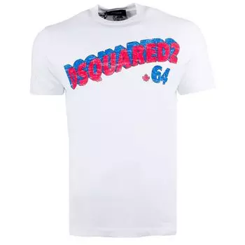 Белая хлопковая футболка Dsquared2
