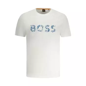 Белая хлопковая футболка Hugo Boss
