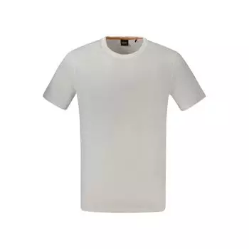 Белая хлопковая футболка Hugo Boss, белый