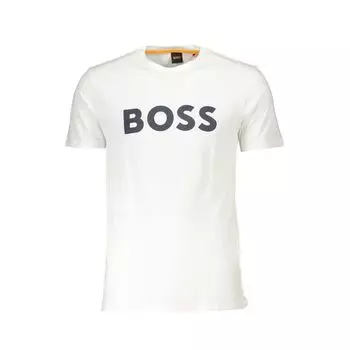 Белая хлопковая футболка Hugo Boss, White