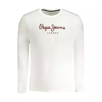 Белая хлопковая футболка Pepe Jeans