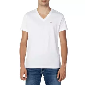 Белая хлопковая футболка Tommy Jeans