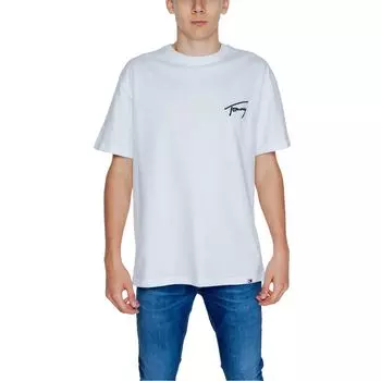 Белая хлопковая футболка Tommy Jeans