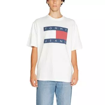 Белая хлопковая футболка Tommy Jeans