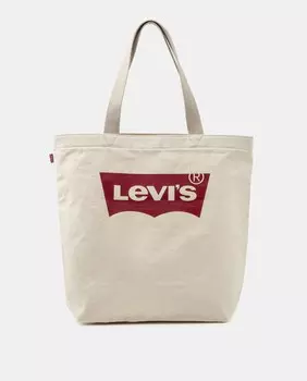 Белая хлопковая сумка-тоут с брендовыми деталями Levi's, белый