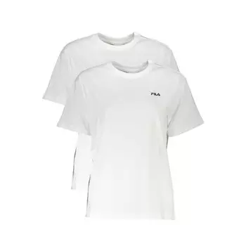 Белая хлопковая женская футболка Fila