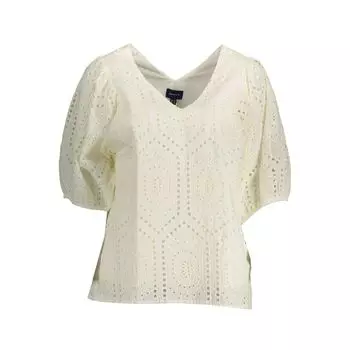 Белая хлопковая женская футболка Gant, White