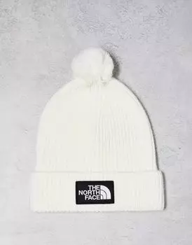 Белая кепка с помпоном The North Face с нашивкой-логотипом