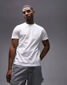 Белая классическая футболка Topman
