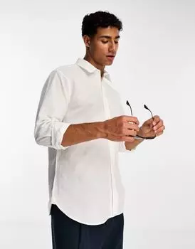 Белая льняная рубашка Ben Sherman