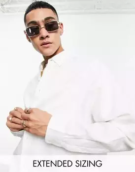 Белая льняная рубашка оверсайз в стиле 90-х ASOS