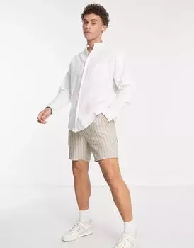 Белая льняная рубашка оверсайз в стиле 90-х ASOS