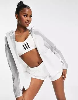 Белая марафонская куртка adidas Adizero