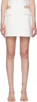 Белая мини-юбка с Y-образным вырезом спереди Dion Lee