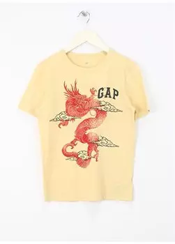 Белая мужская футболка с принтом 885810006 Gap, белый