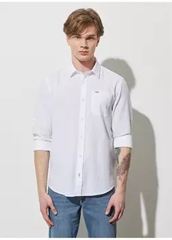 Белая мужская рубашка Regular Fit Wrangler