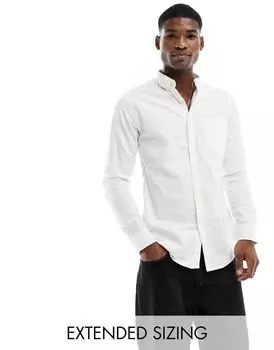 Белая оксфордская рубашка узкого кроя ASOS DESIGN