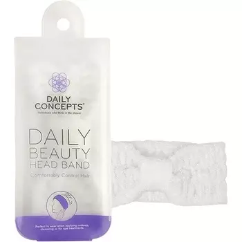 Белая повязка на голову Daily Beauty, поглощающая излишнюю влагу, 41 г, Daily Concepts