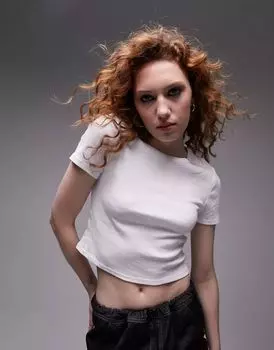 Белая повседневная футболка Topshop