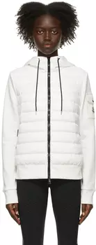 Белая пуховая куртка с капюшоном Moncler