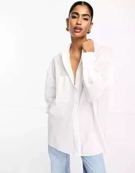 Белая рубашка оверсайз ASOS