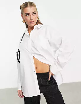 Белая рубашка оверсайз ASOS Weekend Collective