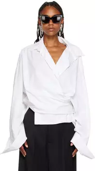 Белая рубашка с запахом Balenciaga