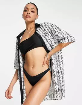 Белая рубашка свободного кроя с монограммой Calvin Klein