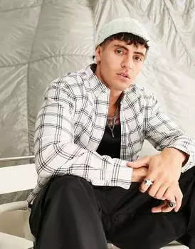 Белая рубашка в клетку оверсайз в стиле 90-х ASOS DESIGN